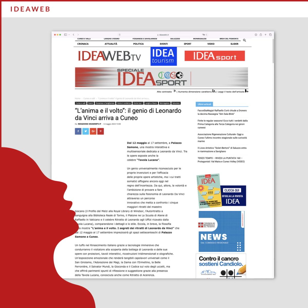 Mostra "L’anima e il volto" a Cuneo: il genio di Leonardo